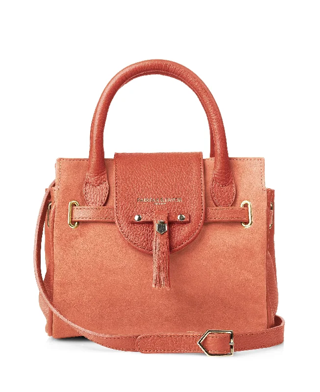 Women's Comfortable Lounge Attire Mini Windsor Handbag - Melon