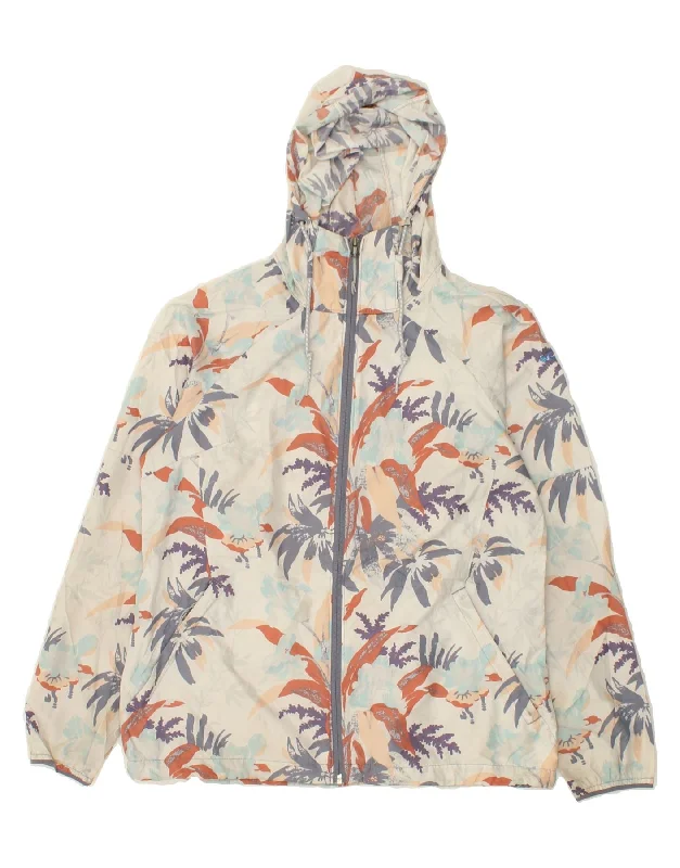 End of Season Sale COLUMBIA Womens Hooded Rain Jacket UK 14 Medium Multicoloured Floral Nylon