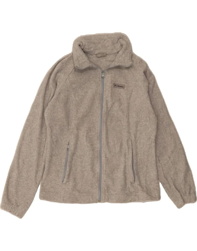 Luxury Women's Clothing COLUMBIA Womens Fleece Jacket UK 14 Medium Grey Polyester