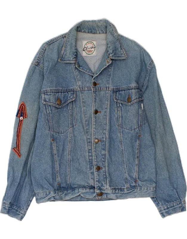 Online Boutiques Clothing VINTAGE Womens Denim Jacket UK 18 XL Blue Floral