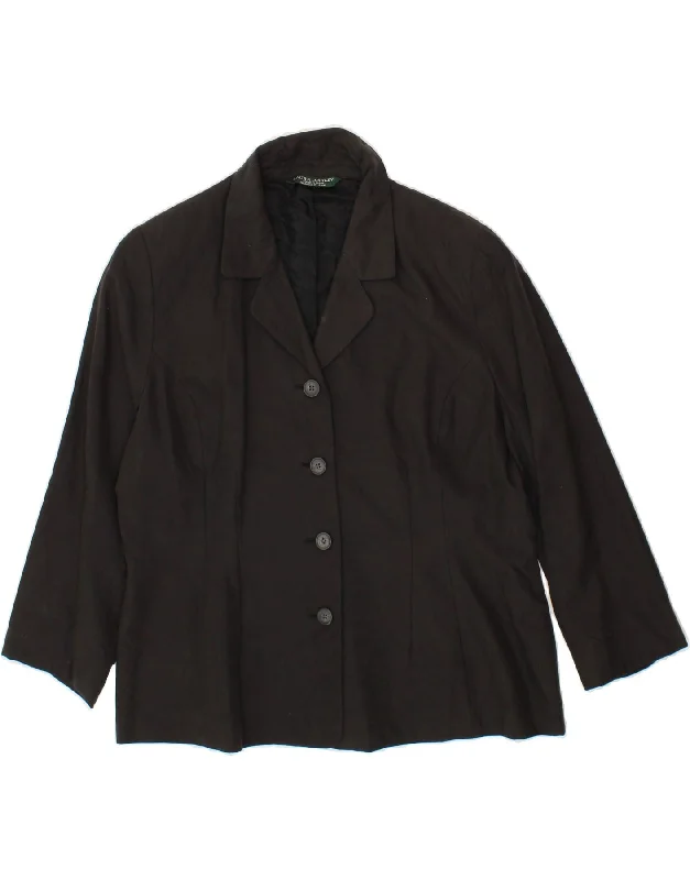 Plus Size Women's Fashion LAURA ASHLEY Womens 4 Button Blazer Jacket UK 18 XL Black Acetate Plus Size Women's Fashion LAURA ASHLEY Womens 4 Button Blazer Jacket UK 18 XL Black Acetate