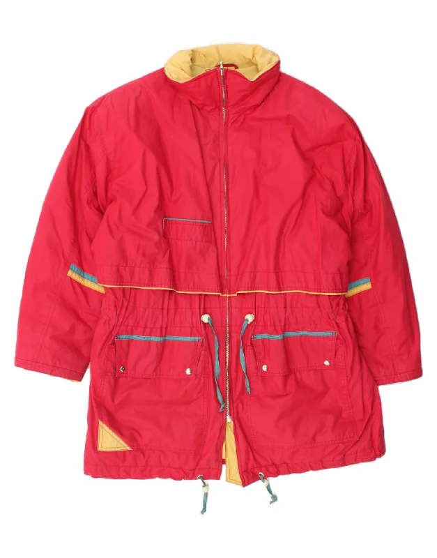 Women's Active Clothing VINTAGE Womens Oversized Windbreaker Jacket UK 18 XL  Red Cotton