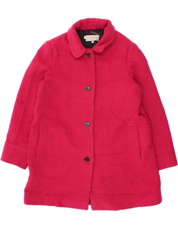 Women's Formal Event Attire HOBBS Womens Overcoat UK 14 Large Pink Polyester