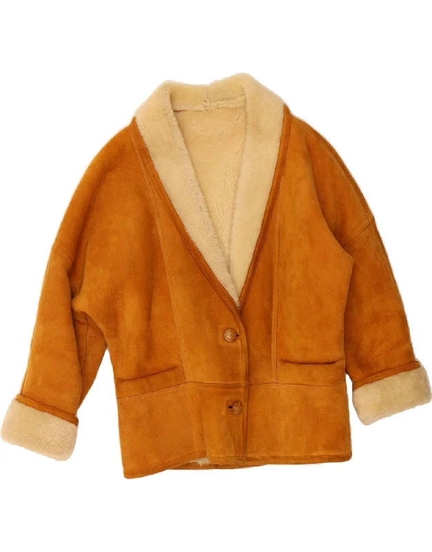 Women's Stylish Professional Apparel VINTAGE Womens Shearling Jacket UK 14 Medium Brown Shearling Women's Stylish Professional Apparel VINTAGE Womens Shearling Jacket UK 14 Medium Brown Shearling