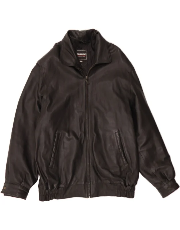 Street Style Fashion VINTAGE Womens Leather Jacket UK 20 2XL Black