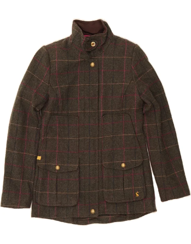 Women's Trendy Clothing JOULES Womens Utility Jacket UK 8 Small Khaki Check Wool