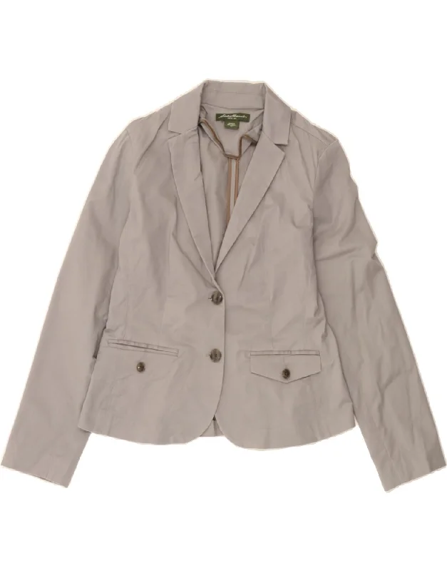 Women's Transitional Clothes EDDIE BAUER Womens 2 Button Blazer Jacket US 2 XS Grey Cotton
