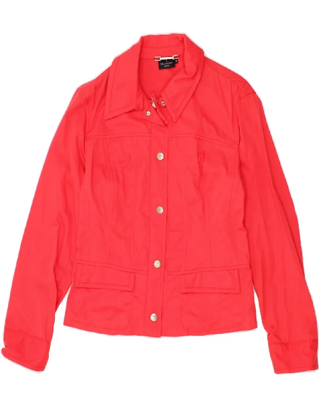 Casual Fashion TRUSSARDI JEANS Womens Bomber Jacket IT 46 Large Red Cotton
