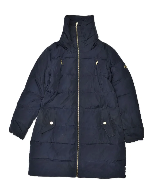 Sale On Sale MICHAEL KORS Womens Padded Coat IT 46/48 Large Navy Blue Polyester