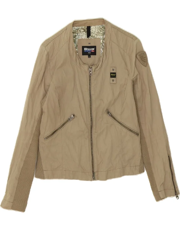 Comfortable Casual Wear BLAUER Womens Bomber Jacket UK 16 Large Beige