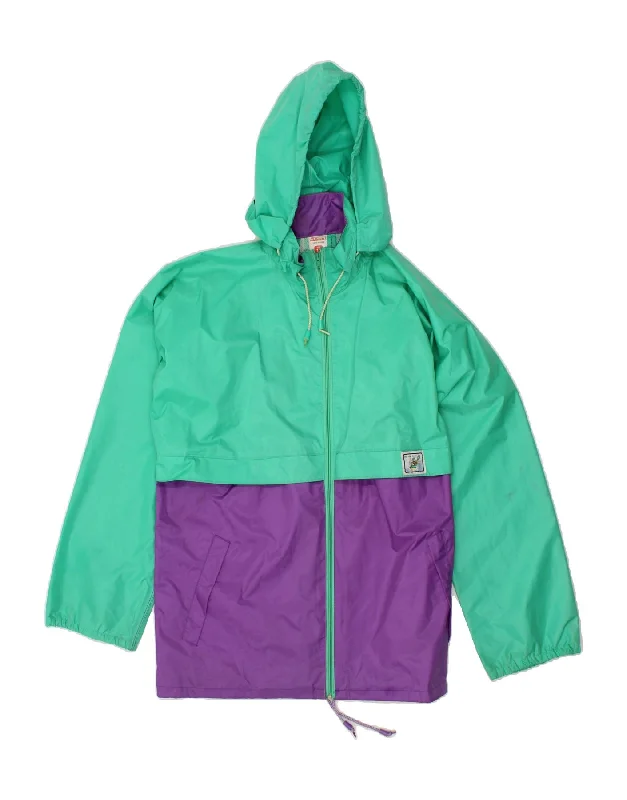 Clothes For Sale ST. BERNARD Womens Hooded Rain Jacket UK 14 Large Green Colourblock Nylon Clothes For Sale ST. BERNARD Womens Hooded Rain Jacket UK 14 Large Green Colourblock Nylon