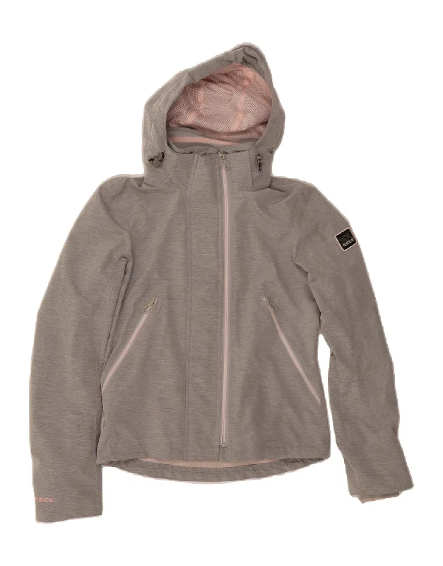 Timeless Women's Outfit SUPERDRY Womens Hooded Rain Jacket UK 8 Small Grey Polyester