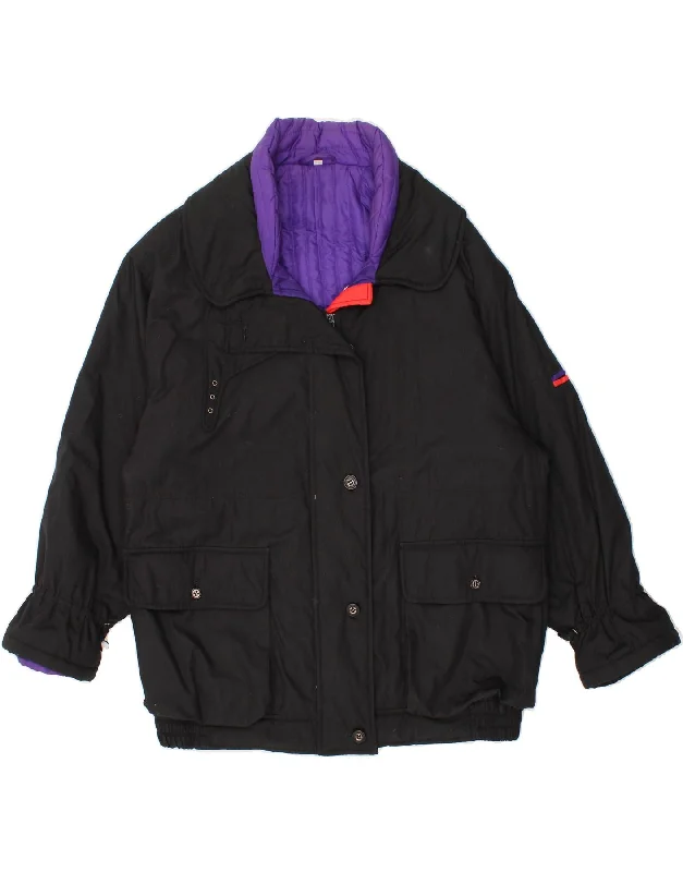 Women's Chic Outfit VINTAGE Womens Oversized Windbreaker Jacket EU 46 XL Black Polyester Women's Chic Outfit VINTAGE Womens Oversized Windbreaker Jacket EU 46 XL Black Polyester