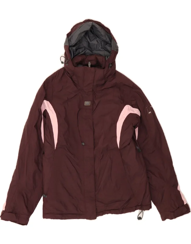 Women's Tailored Outfit HELLY HANSEN Womens Windbreaker Jacket UK 14 Medium Burgundy Colourblock Women's Tailored Outfit HELLY HANSEN Womens Windbreaker Jacket UK 14 Medium Burgundy Colourblock