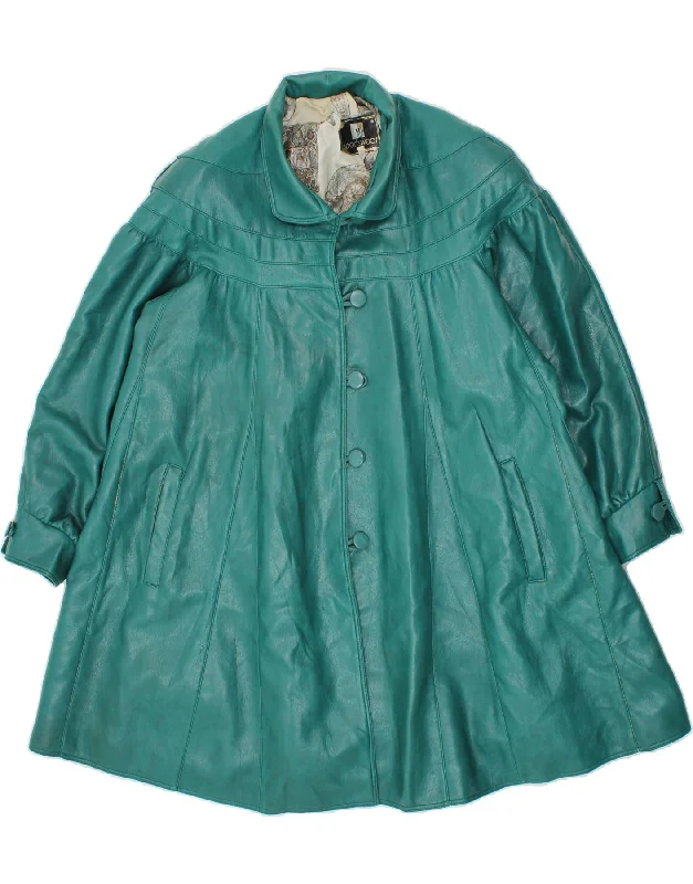 Affordable Fashion for Women VINTAGE Womens Leather Coat UK 10 Small Green