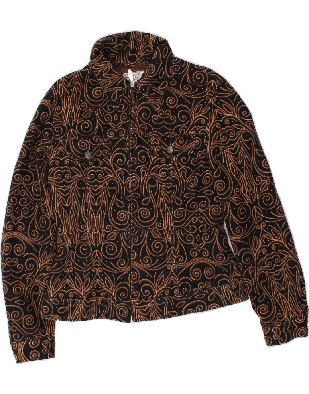 Formal Outfit For Women VINTAGE Womens Bomber Jacket UK 12 Medium Brown Floral