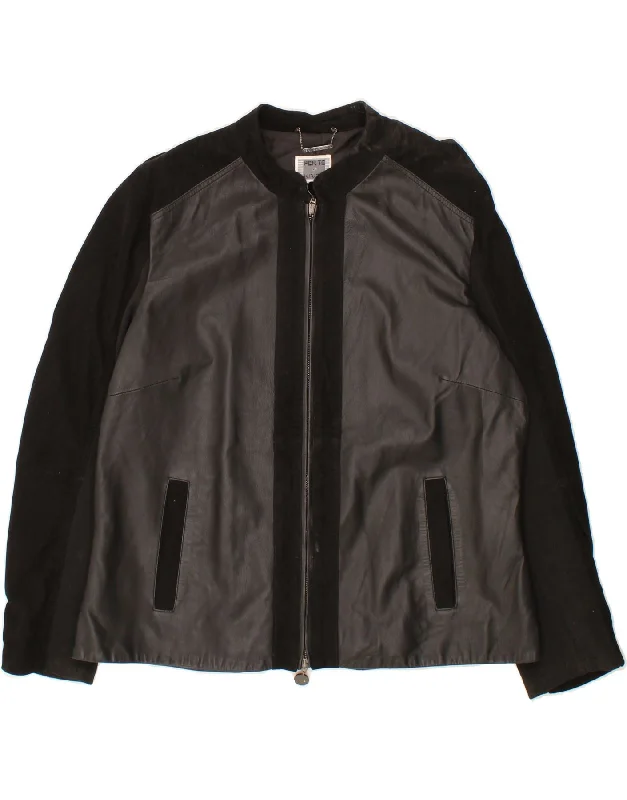 Women's Plus-Size Attire PERTE BY KRIZIA Womens Faux Leather Jacket UK 20 2XL Black Colourblock Women's Plus-Size Attire PERTE BY KRIZIA Womens Faux Leather Jacket UK 20 2XL Black Colourblock