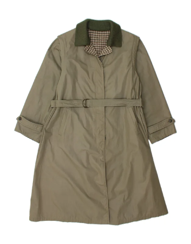 Women's Clothing for All Occasions VINTAGE Womens Trench Coat IT 46 Large Khaki Polyester