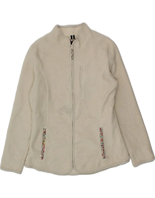 Outfits For Women JOULES Womens Fleece Jacket UK 12 Medium  White Polyester