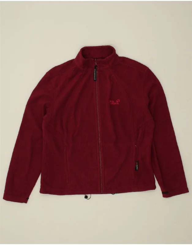 Women's Chic Apparel JACK WOLFSKIN Womens Fleece Jacket UK 22/24 2XL Maroon Polyester