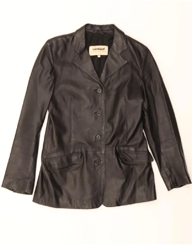 Women's Plus-Size Outfit CONBIPEL Womens Leather Jacket IT 42 Medium Black Leather