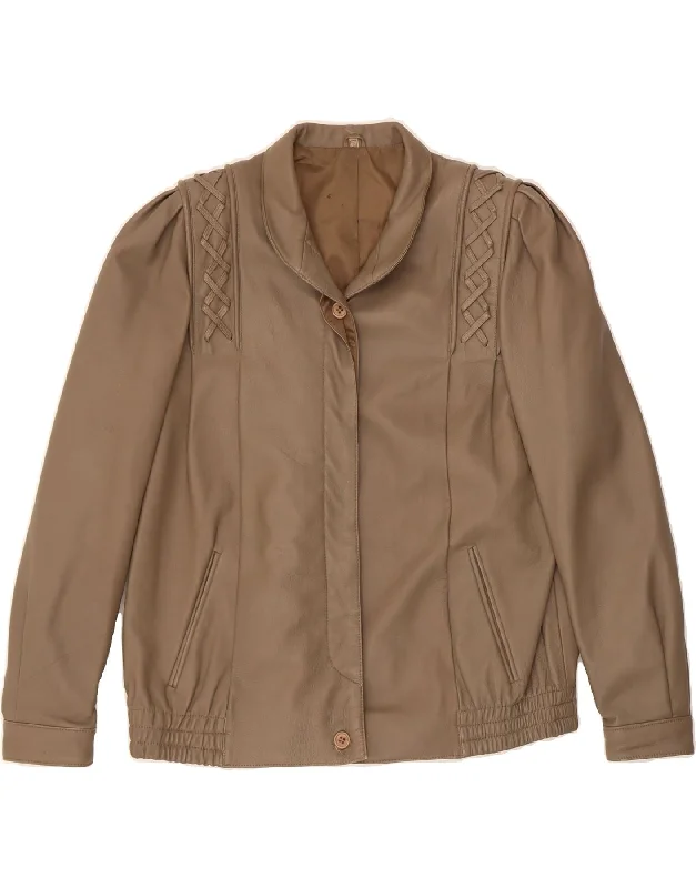 Women's Clothes For Outdoor Events VINTAGE Womens Bomber Leather Jacket EU 38 Medium Brown Leather Women's Clothes For Outdoor Events VINTAGE Womens Bomber Leather Jacket EU 38 Medium Brown Leather