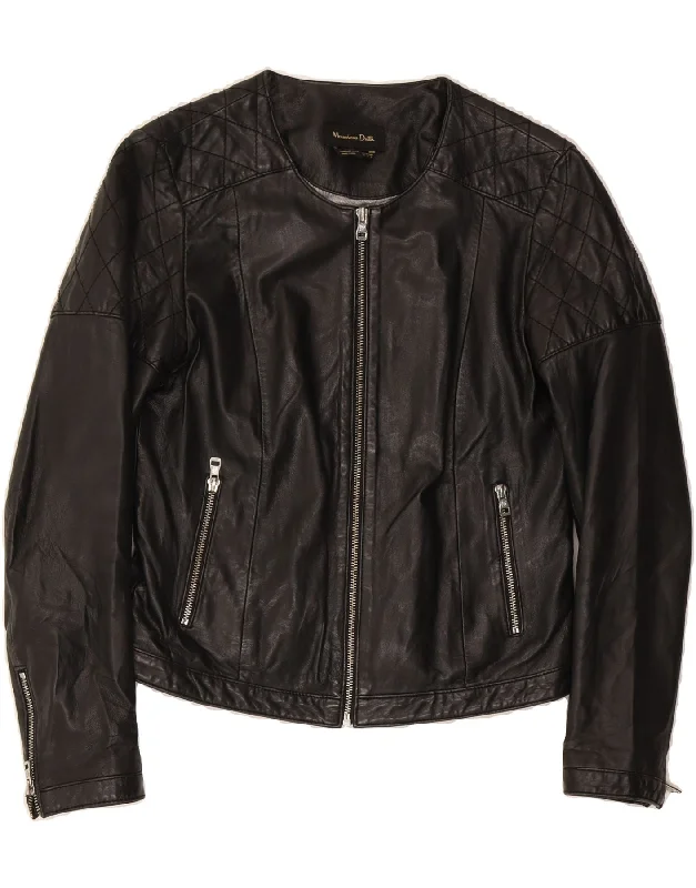 Women's Contemporary Clothing MASSIMO DUTTI Womens Leather Jacket UK 10 Small Black Leather Biker Women's Contemporary Clothing MASSIMO DUTTI Womens Leather Jacket UK 10 Small Black Leather Biker