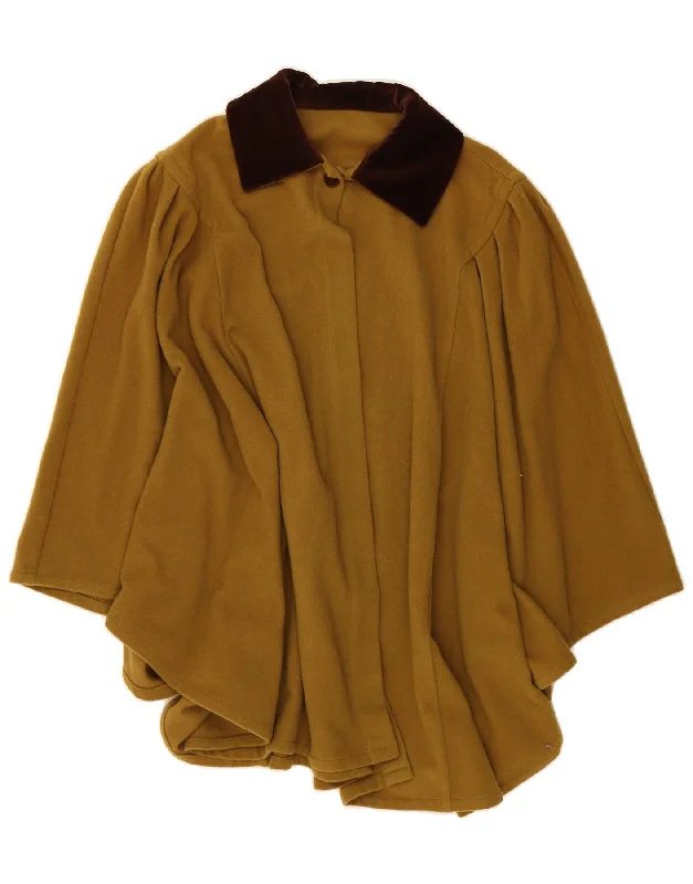 Women's Chic Apparel VINTAGE Womens Poncho Coat UK 12 Medium  Khaki Wool