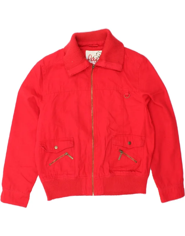 End Of Season Sale Clothing PACO Womens Bomber Jacket UK 14 Medium Red Polyester
