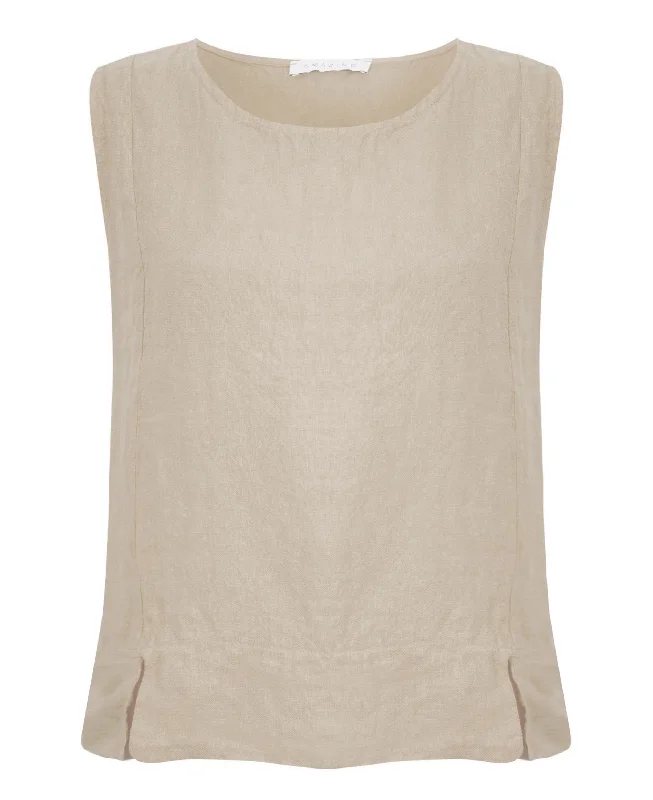 Luxury Women's Clothing Lucie Linen Cami - Natural