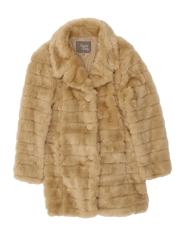 Stylish Women's Clothes for Work and Play VINTAGE Womens Faux Fur Overcoat UK 14 Medium Beige Acrylic Stylish Women's Clothes for Work and Play VINTAGE Womens Faux Fur Overcoat UK 14 Medium Beige Acrylic