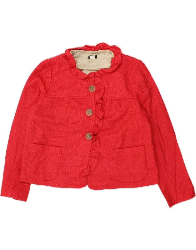 Women's Work Outfit J. CREW Womens 3 Button Blazer Jacket US 14 XL Red Herringbone Wool