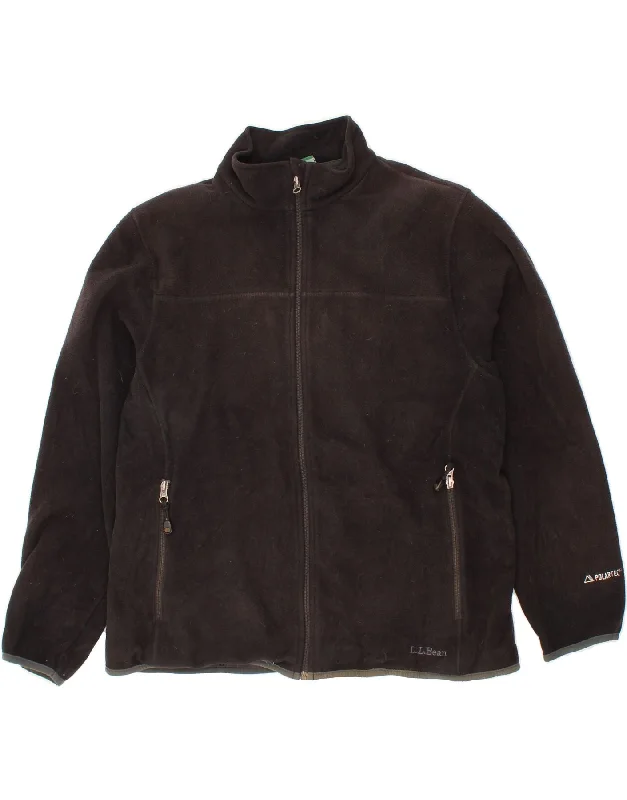 Chic Women's Attire L.L.BEAN Womens Fleece Jacket UK 16 Large Black Polyester