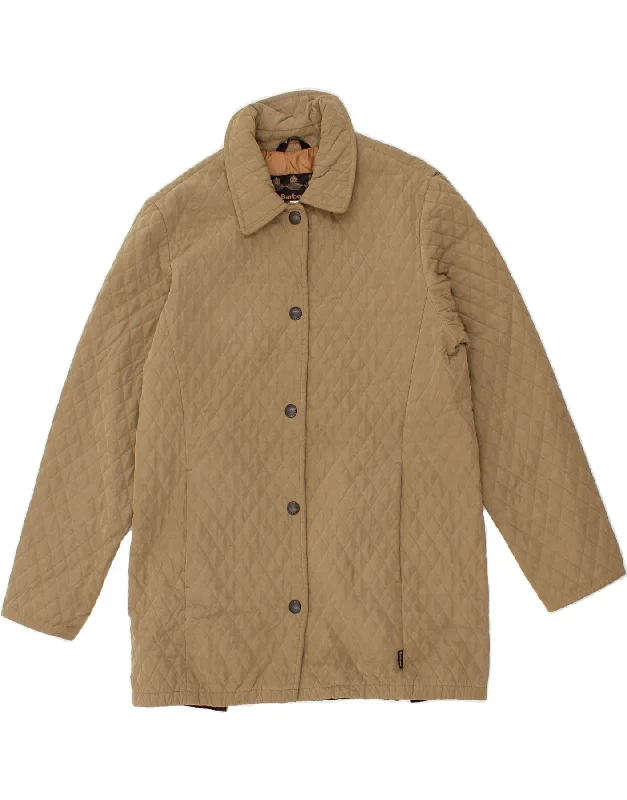 Timeless Women's Clothes BARBOUR Womens Quilted Jacket UK 12 Medium Beige Polyester