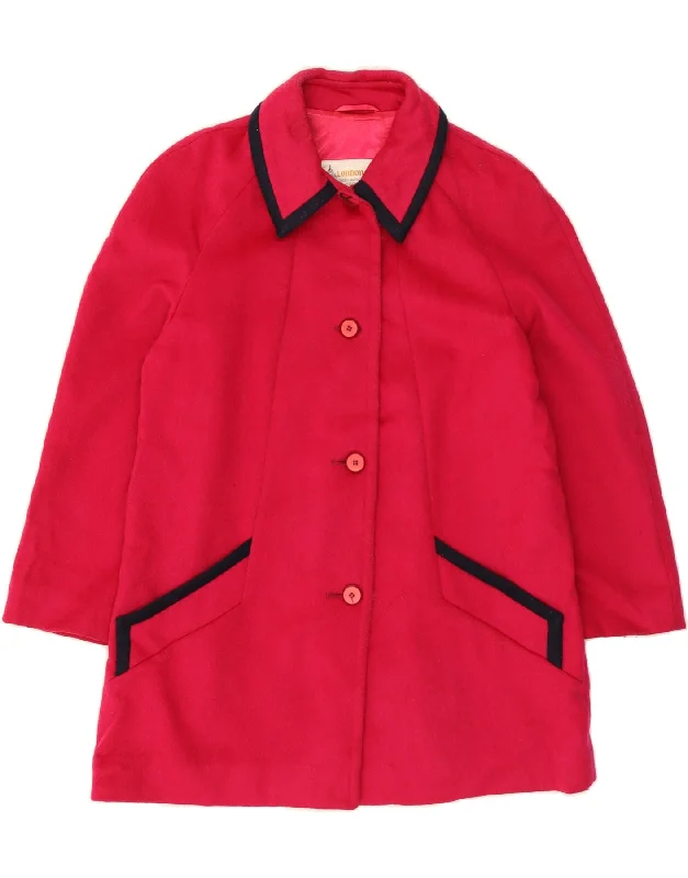 Women's High-End Clothing LONDON FOG Womens Oversized Overcoat UK 8 Small Pink Wool