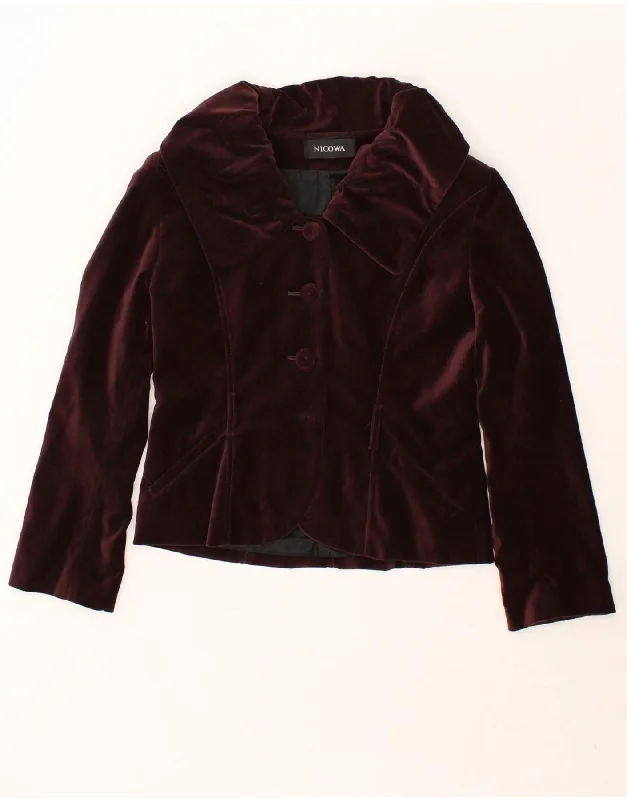 Women's Activewear Apparel VINTAGE Womens Velvet 3 Button Blazer Jacket UK 14 Medium Burgundy Cotton Women's Activewear Apparel VINTAGE Womens Velvet 3 Button Blazer Jacket UK 14 Medium Burgundy Cotton