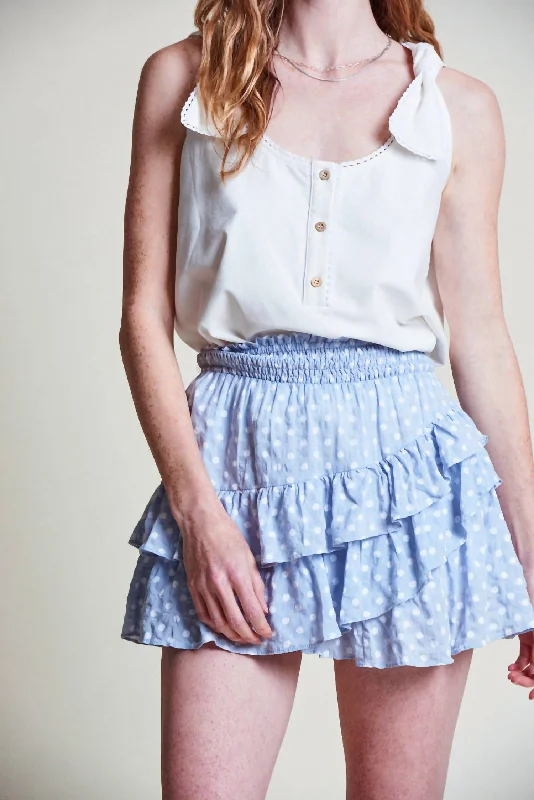 Women's Vintage Garments Relaxed Style The Mini Skirt In Blue Polka Dot
