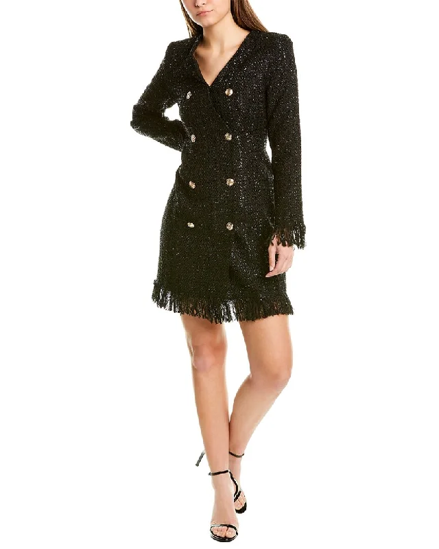 Spring Fashion Gracia Tweed V-Neck Sheath Dress