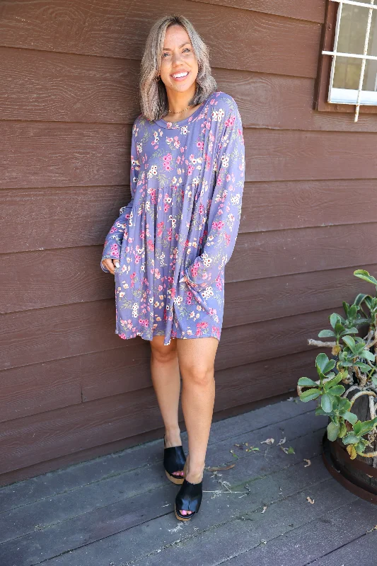 Cutting Edge Fashion Lavender Skies Babydoll Dress