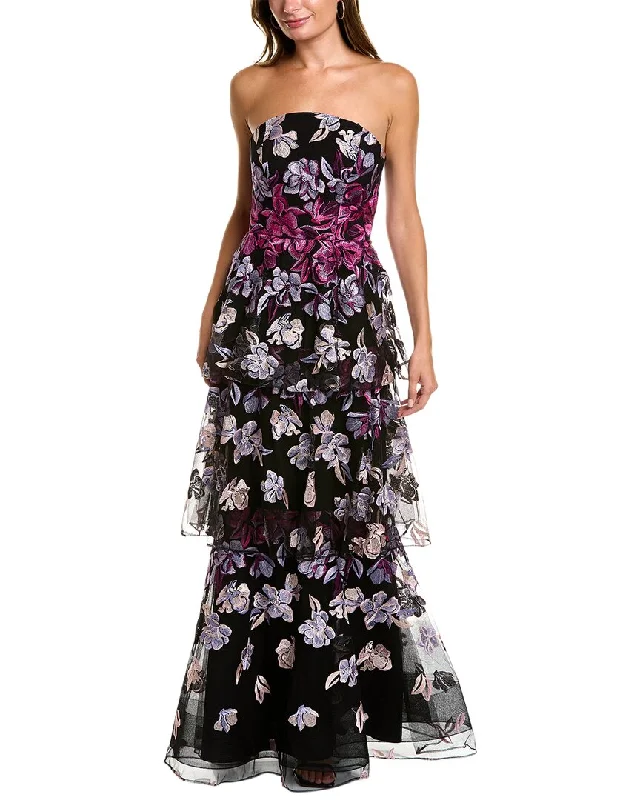 Hot Styles Marchesa Notte Tiered Strapless Gown