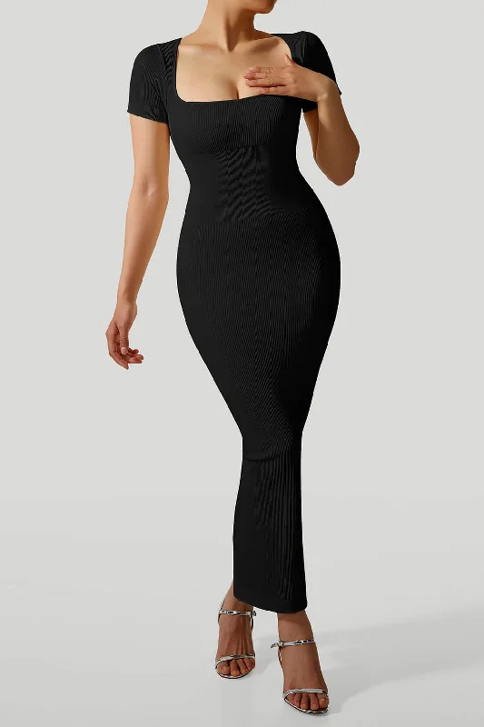 Women's Clothing Online Sale Flash Sale Thread Short Sleeves Slit Dress