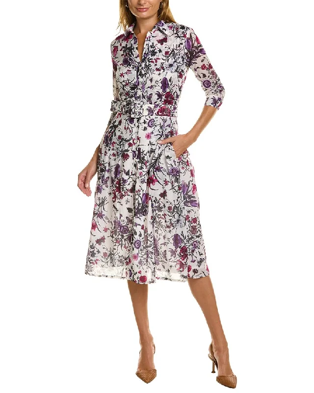 Flash Sale Now Samantha Sung Audrey 3 Silk Shirtdress