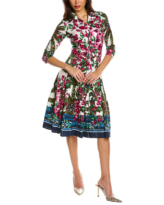 New Arrivals Samantha Sung Patricia Wool & Silk-Blend Shirtdress