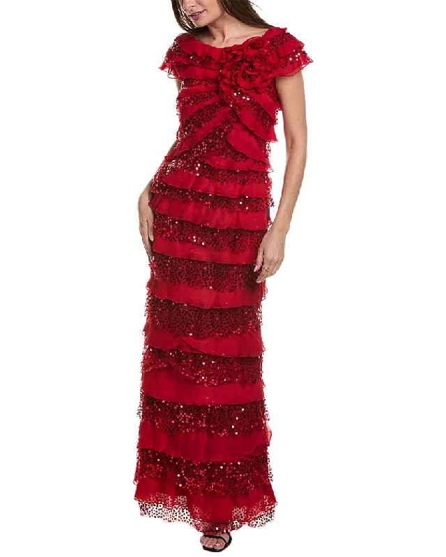 Season Sale Tadashi Shoji Tiered Gown
