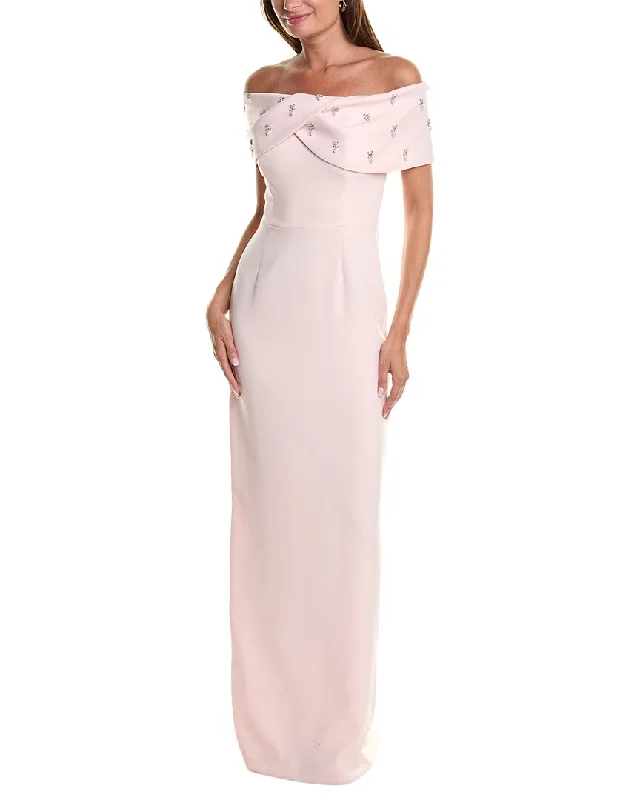 Limited Time Offer Teri Jon by Rickie Freeman Off-The-Shoulder Column Gown