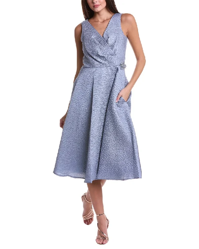 Chic Everyday Wear Teri Jon by Rickie Freeman Textured A-Line Dress
