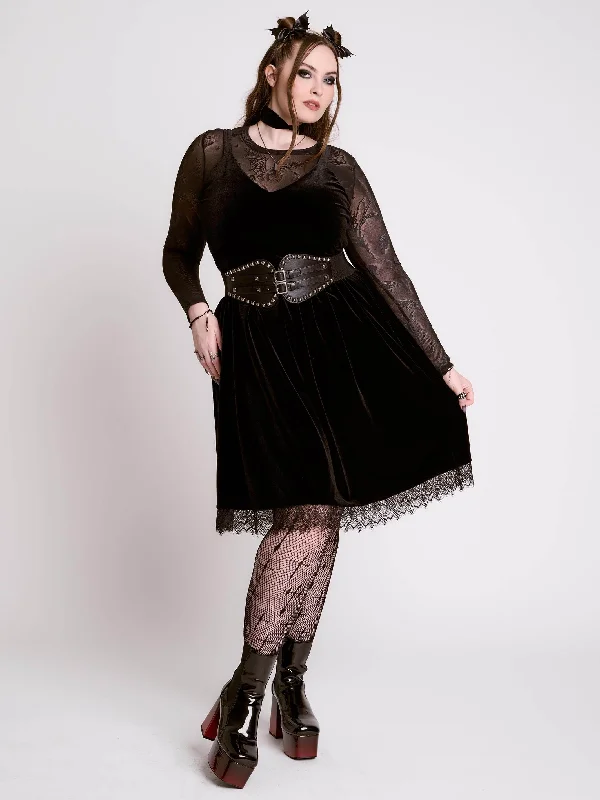 Save On Classic Elegant Styles Velvet Lace Dress