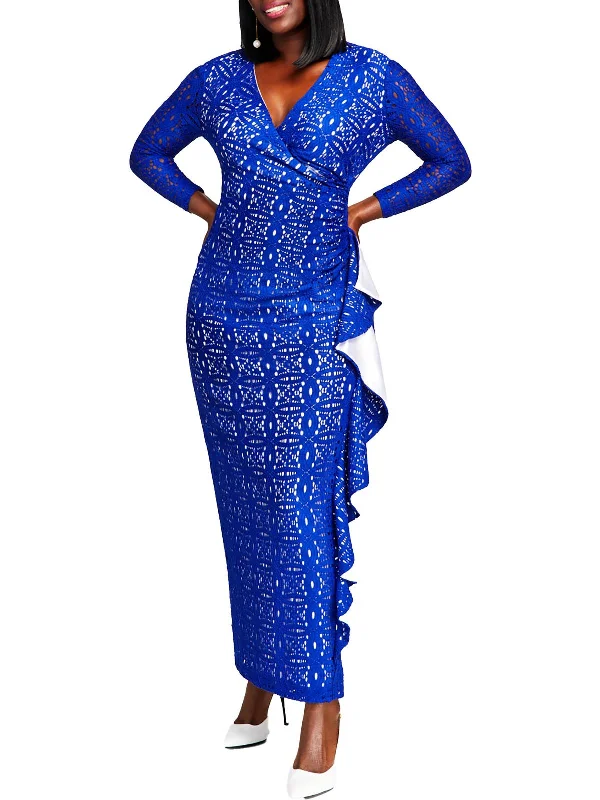 Style Your Wardrobe Womens Lace Ruffled Maxi Dress