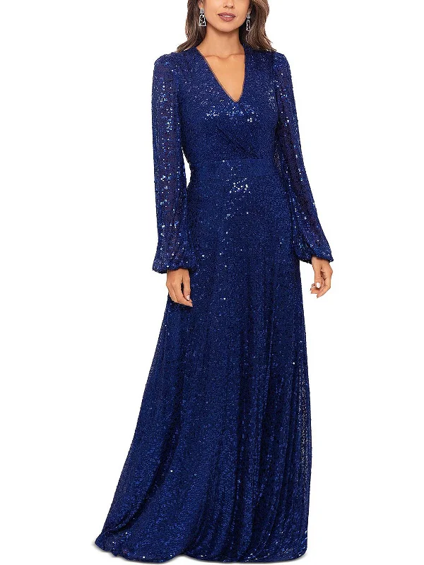 Elegant Style Womens Sequined Maxi Evening Dress