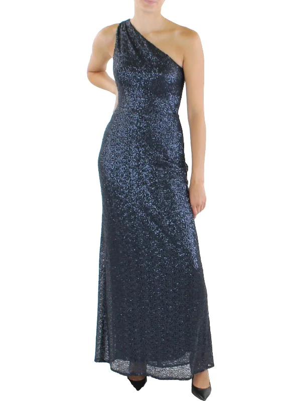Style Your Wardrobe Womens Sequined One Shoulder Evening Dress